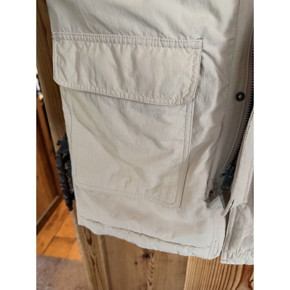 Men’s Abercrombie & Fitch Sherpa Lined Parka Size S Khaki Tan Attached Hood - Picture 4 of 9